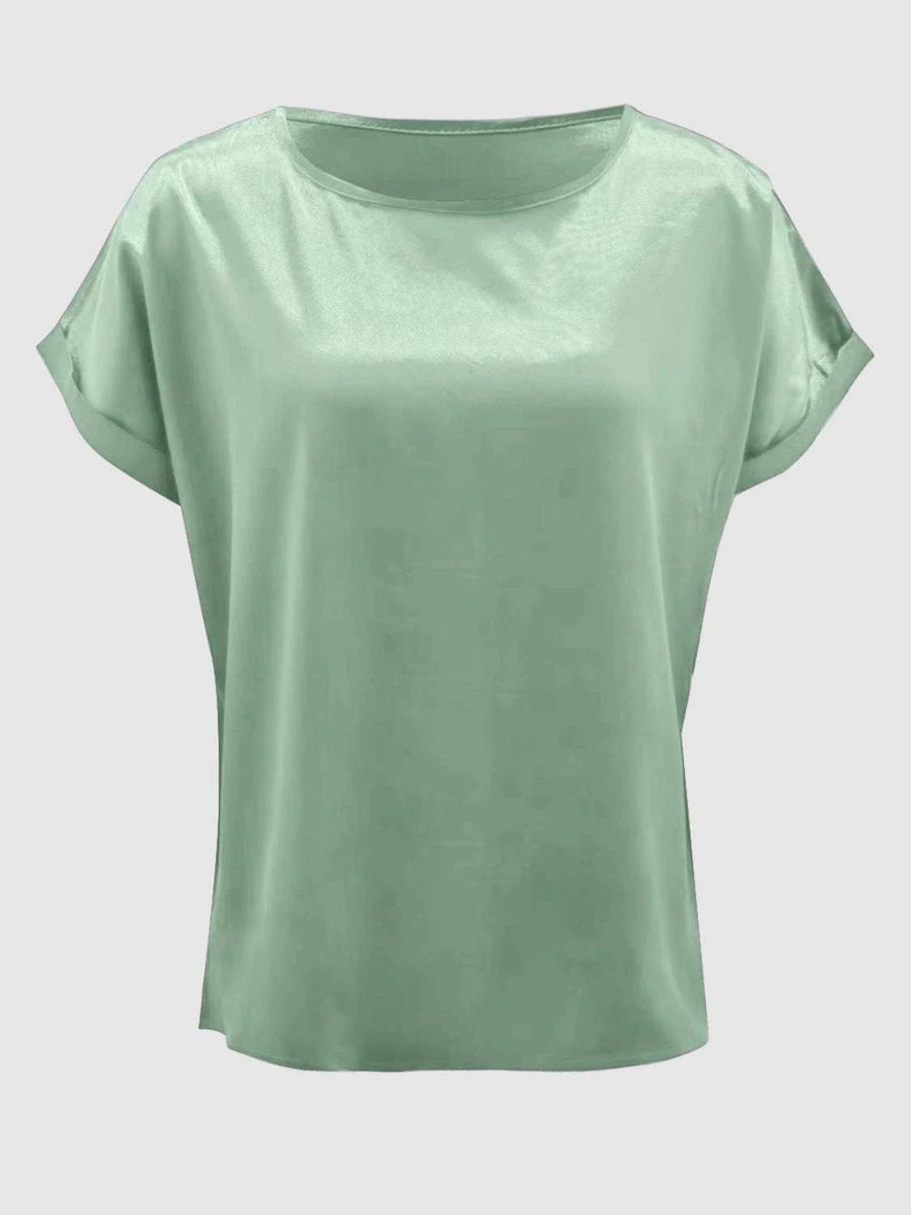 Round Neck Short Sleeve T-Shirt - Trendsi - Flyclothing LLC