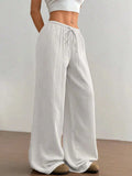 Wide Leg Drawstring Casual Pants - Trendsi - Flyclothing LLC