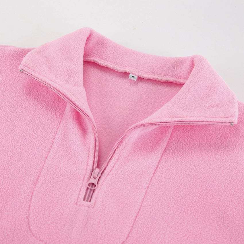 Quarter Zip Long Sleeve Sweatshirt - Trendsi - Flyclothing LLC