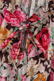 Floral Tie Neck Short Sleeve Blouse - Trendsi - Flyclothing LLC