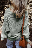 Textured Striped Round Neck Long Sleeve Top - Trendsi - Flyclothing LLC