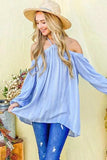 And The Why Stripe Printed Cold Shoulder Halter Neck Top - Trendsi - Flyclothing LLC