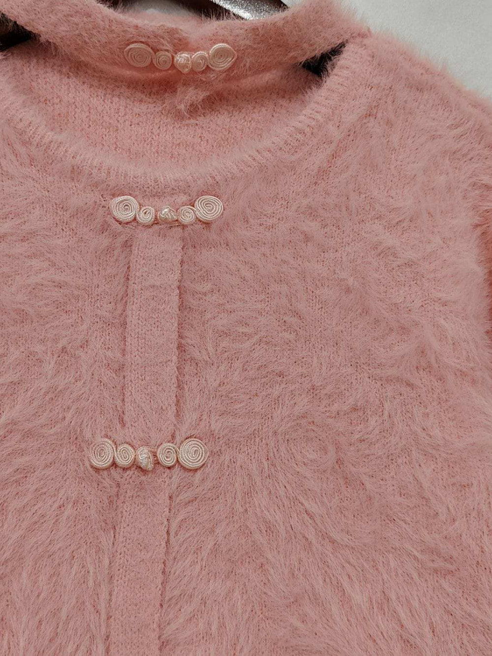 Cutout Knot Button Long Sleeve Cardigan - Trendsi - Flyclothing LLC