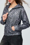 Pocketed Leopard Zip Up Hooded Jacket - Trendsi - Flyclothing LLC