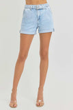 RISEN Full Size High Rise Belted Roll Up Shorts Plus Size - Trendsi - Flyclothing LLC