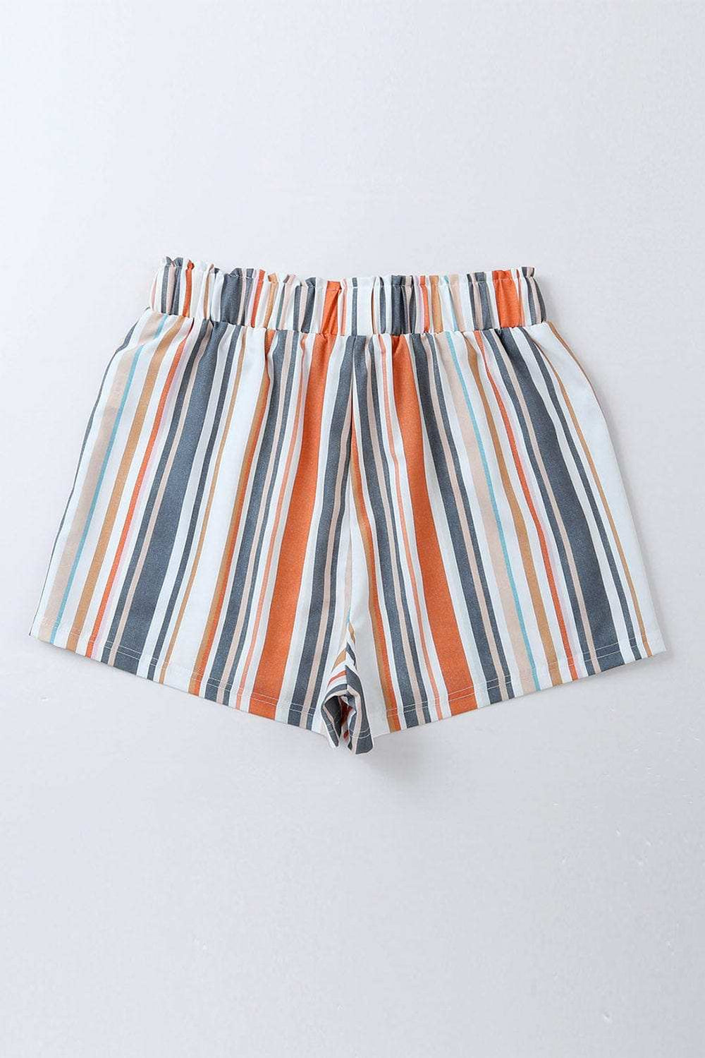 Striped Elastic Waist Shorts - Trendsi - Flyclothing LLC