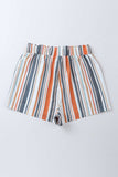 Striped Elastic Waist Shorts - Trendsi - Flyclothing LLC