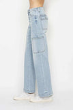 Judy Blue Full Size High Waist Straight Cargo Jeans - Trendsi - Flyclothing LLC