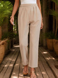 Ruched Half Elastic Waist Pants - Trendsi - Flyclothing LLC