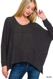 Zenana Dolman Sleeve V-Neck Sweater - Trendsi - Flyclothing LLC