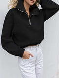 Half Zip Long Sleeve Sweatshirt - Trendsi - Flyclothing LLC