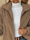 Full Size Zip-Up Long Sleeve Texture Jacket Plus Size - Trendsi - Flyclothing LLC