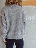Bow Trim Round Neck Long Sleeve Sweater - Trendsi - Flyclothing LLC