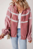 Lace Detail Zip Up Sherpa Patchwork Jacket - Trendsi - Flyclothing LLC