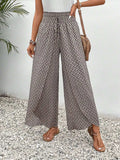 Tied Printed Wide Leg Pants - Trendsi - Flyclothing LLC