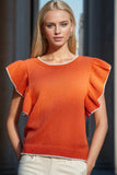 Ruffled Round Neck Knit Top - Trendsi - Flyclothing LLC