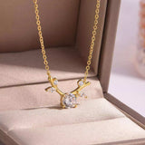 18K Gold-Plated 925 Sterling Silver Moissanite Necklace - Trendsi - Flyclothing LLC