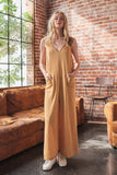 Ces Femme V-Neck Sleeveless Wide Leg Jumpsuit - Trendsi - Flyclothing LLC