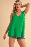 Aemi + Co V-Neck Wide Strap Tank - Trendsi - Flyclothing LLC