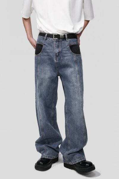 Mid Rise Waist Jeans with Pockets - Trendsi - Flyclothing LLC