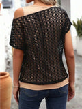 Lace Short Sleeve Fake Two Piece T-Shirt - Trendsi - Flyclothing LLC