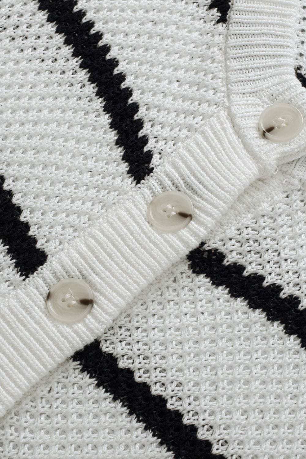 Stripe Drop Shoulder Side Slit Knit Top - Trendsi - Flyclothing LLC