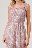 GeeGee Printed Tie Shoulder Wide Leg Jumpsuit - Trendsi - Flyclothing LLC