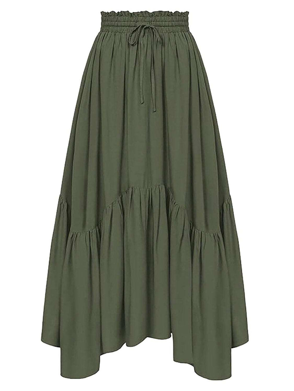 Smocked Waist Band Ruched Layered Skirt - Trendsi - Flyclothing LLC