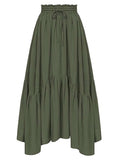 Smocked Waist Band Ruched Layered Skirt - Trendsi - Flyclothing LLC