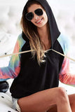 BiBi French Terry Lace Up Hoodie With Tie Dye Sleeves - Trendsi - Flyclothing LLC