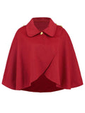 Collared Neck Cropped Cape - Trendsi - Flyclothing LLC