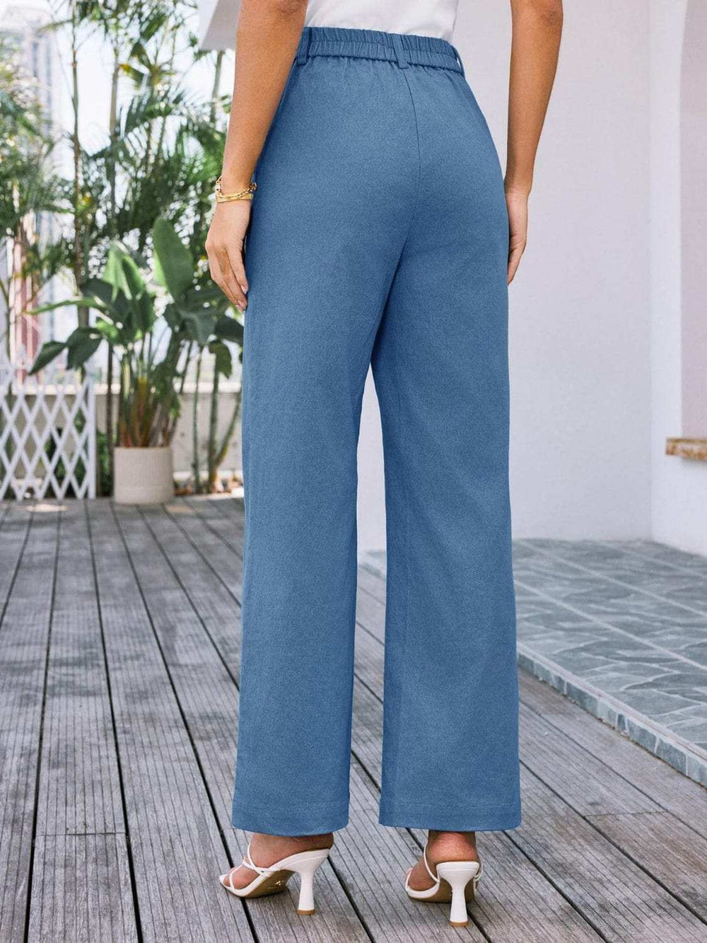 High Waist Wide Leg Pants - Trendsi - Flyclothing LLC