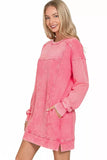 Zenana French Terry Acid Washed Dress with Pockets - Trendsi - Flyclothing LLC