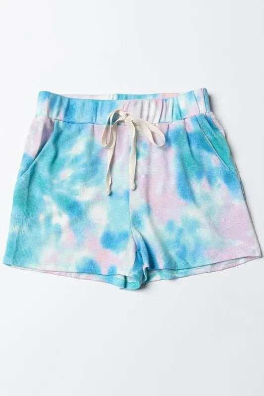 BiBi Tie Dye Print Casual Shorts with Twill - Trendsi - Flyclothing LLC