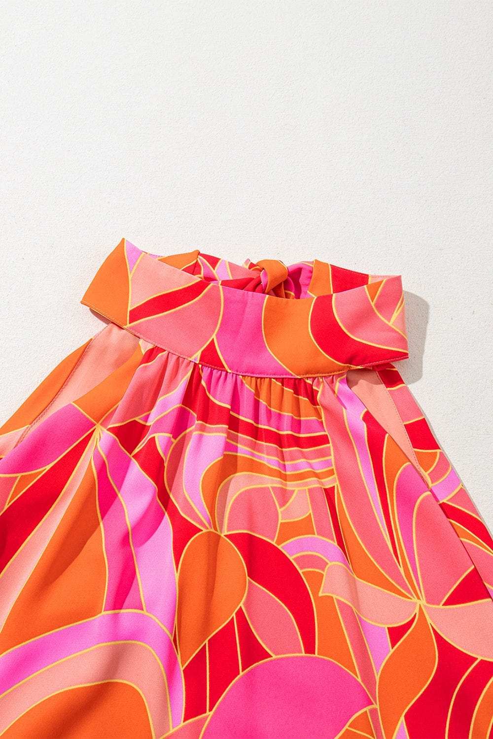 Contrast Grecian Neck Maxi Dress - Trendsi - Flyclothing LLC