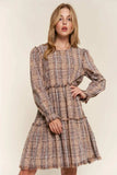 And The Why Full Size Washed Frayed Tiered Plaid Dress - Trendsi - Flyclothing LLC