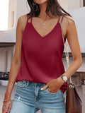 V-Neck Double Spaghetti Straps Cami - Trendsi - Flyclothing LLC