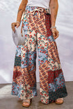 Full Size Drawstring Printed Wide Leg Pants - Trendsi - Flyclothing LLC