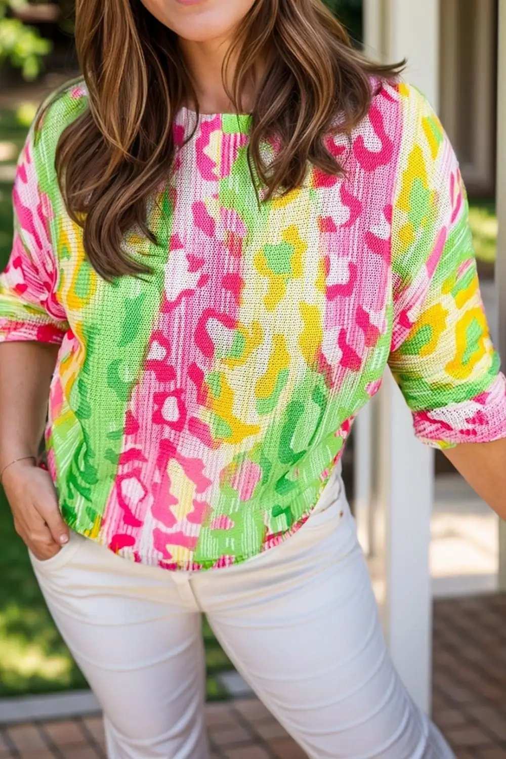 Plus Size Printed Round Neck T-Shirt - Trendsi - Flyclothing LLC