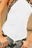 BiBi Triblend Leopard Halter Neck Tied Detailed Top - Trendsi - Flyclothing LLC
