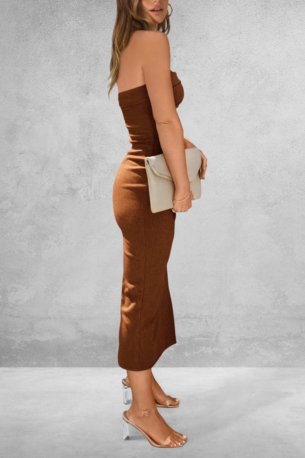 Slit Tube Midi Dress - Trendsi - Flyclothing LLC