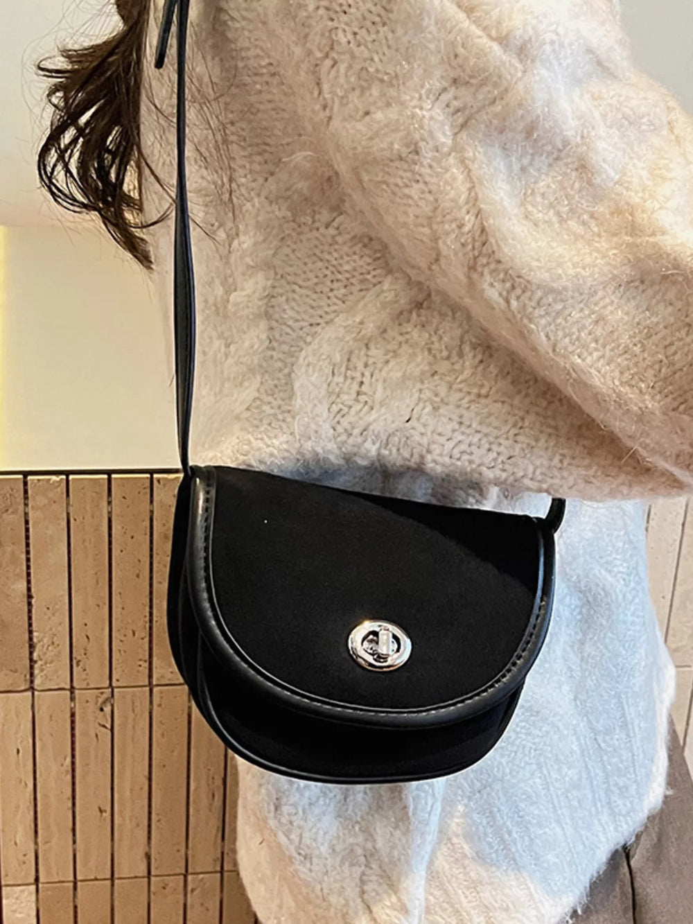 Suede Flap Crossbody Bag - Trendsi - Flyclothing LLC