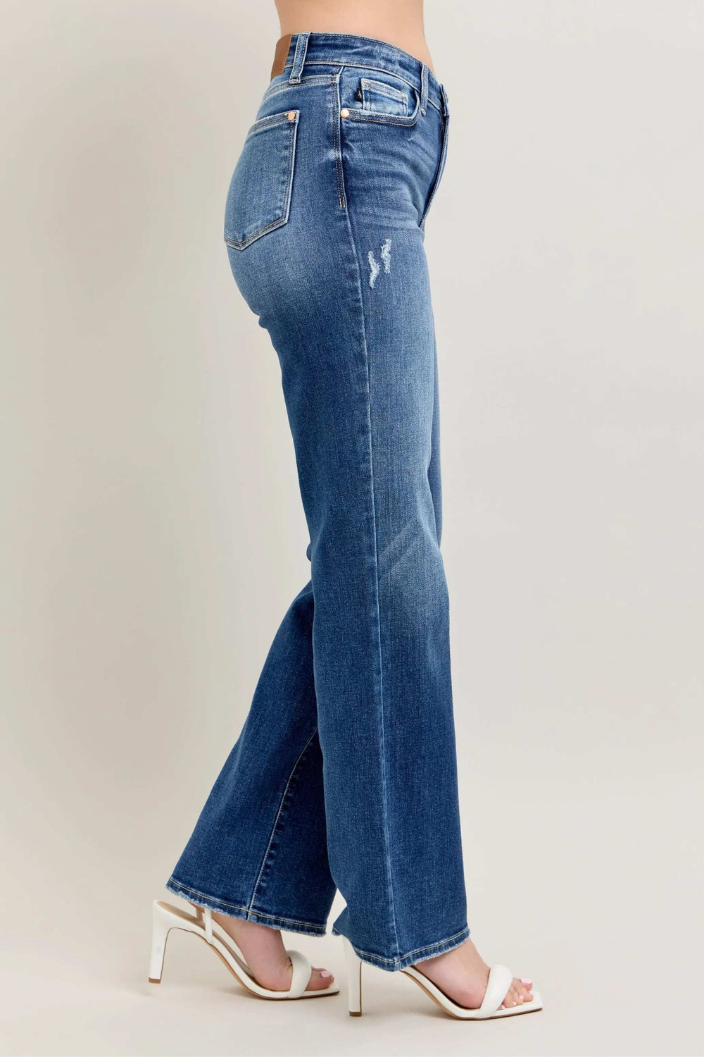 Judy Blue Full Size High Waist 90's Straight Leg Jeans Plus Size - Trendsi - Flyclothing LLC