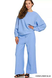 Zenana Ribbed Round Neck Pullover and Drawstring Pants Set - Trendsi - Flyclothing LLC
