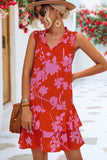 Printed Tie Neck Sleeveless Dress - Trendsi - Flyclothing LLC