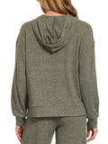 Zenana Drop Shoulder Ribbed Crop Hoodie - Trendsi - Flyclothing LLC