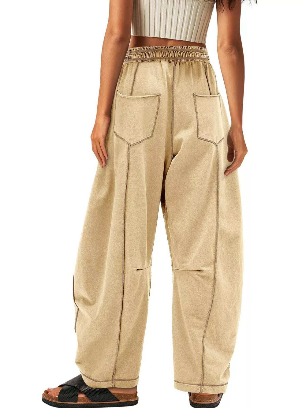 Drawstring Wide Leg Pants - Trendsi - Flyclothing LLC