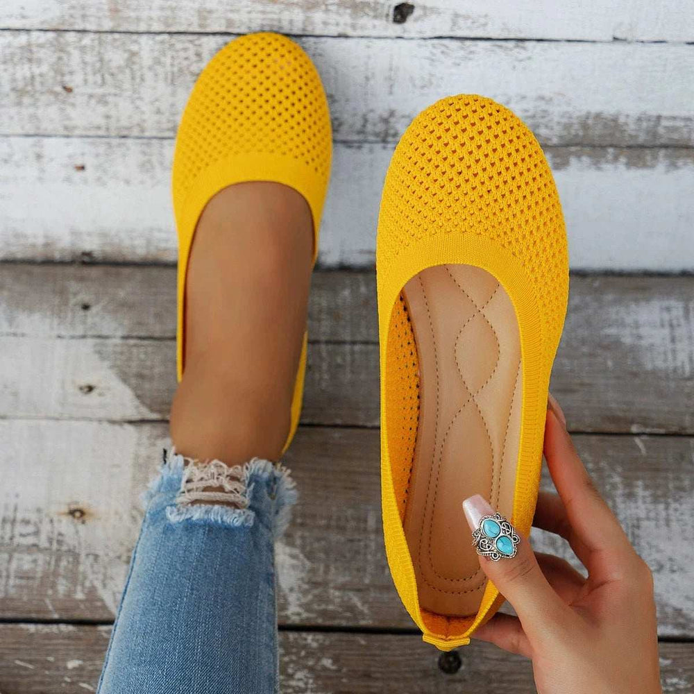 Solid Color Mesh Flat Slip-Ons - Trendsi - Flyclothing LLC