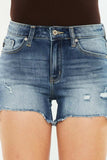 Kancan High Waist Raw Hem Denim Shorts - Trendsi - Flyclothing LLC