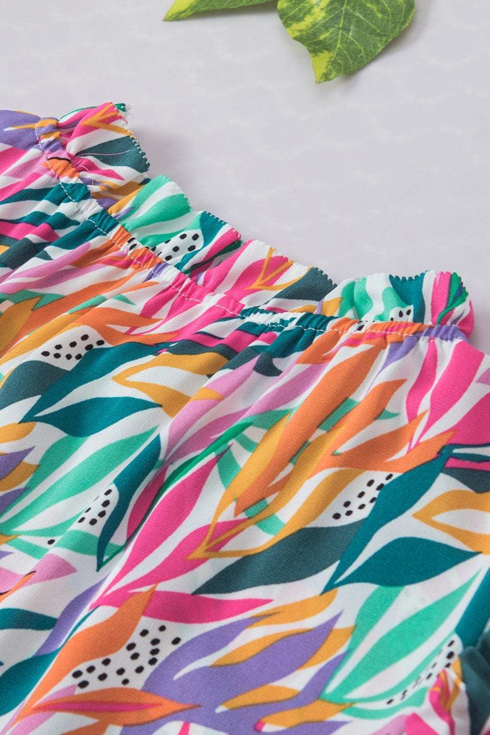 Printed Round Neck Cap Sleeve Blouse - Trendsi - Flyclothing LLC